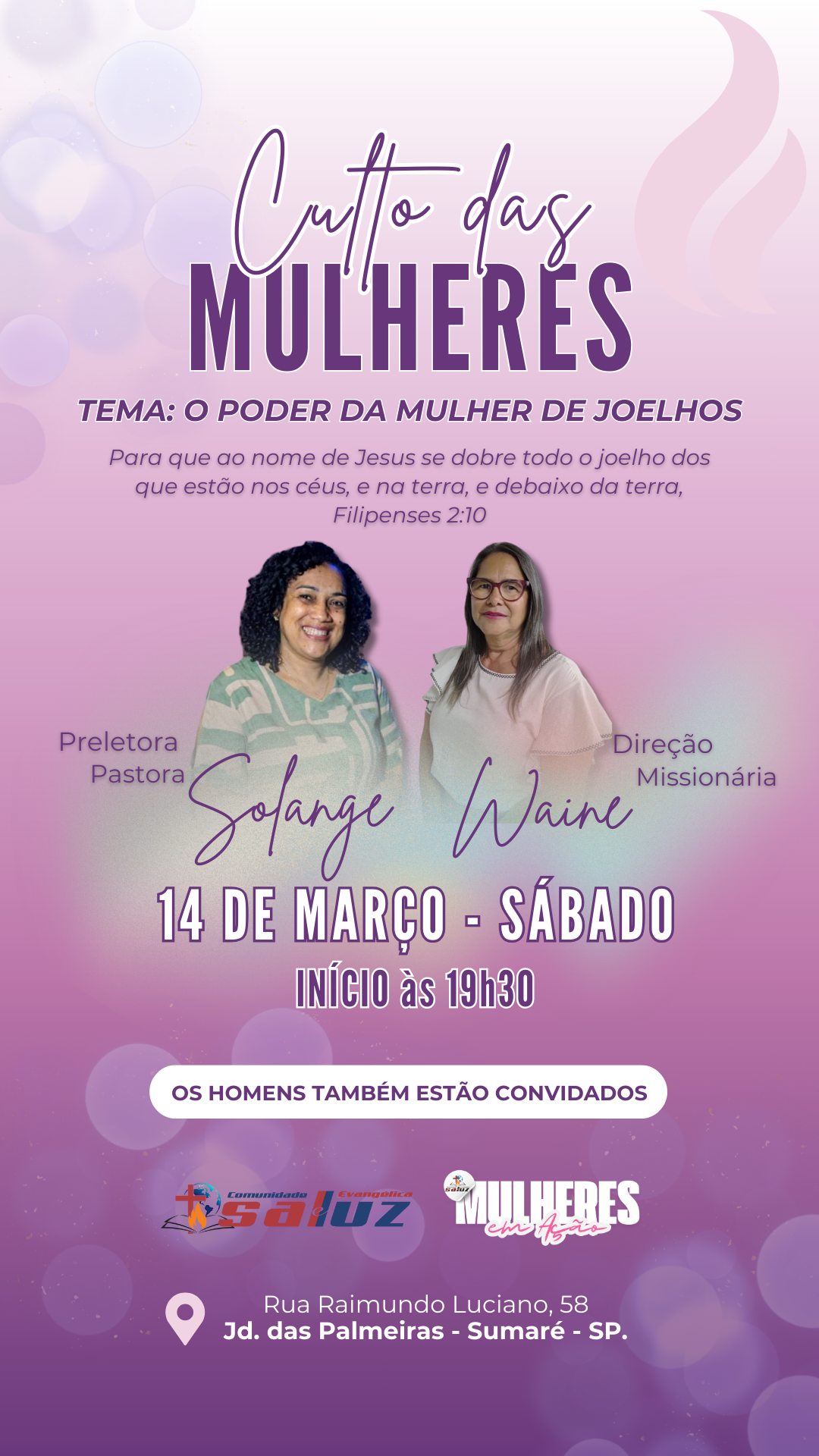 Convite Culto das Mulheres